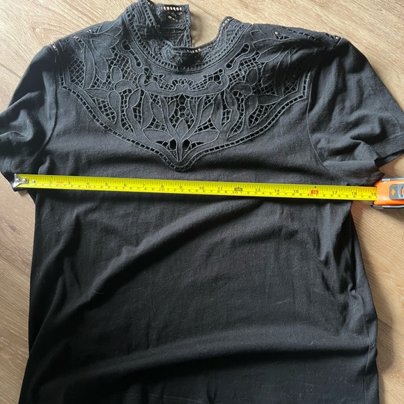 Maje Black Top With Lace Detail New W Tag Maje Size 3 🖤 - Picture 8 of 9